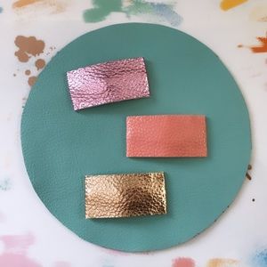 Super Sweet Leather Girls Hair Clippies Barrette